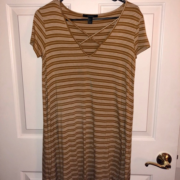 Forever 21 Dresses & Skirts - Yellow/white striped flowy dress Forever 21 Dresses & Skirts - Yellow/white striped flowy dress